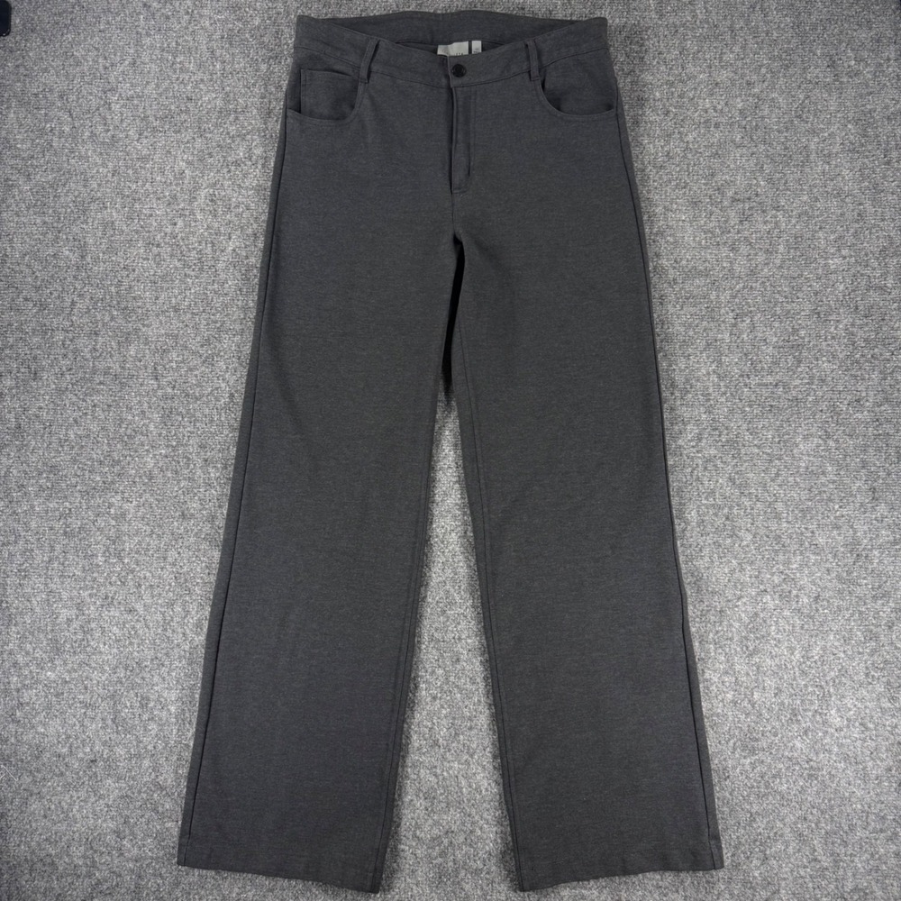 Athleta Wide Leg Stretch Pants Women's 12 Gray Comfort Athleisure Gym Wear